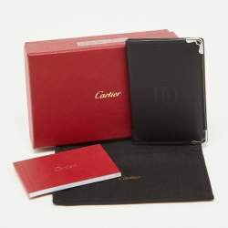 Pre Owned Cartier Black Leather Must De Cartier Card Holder