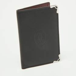 Pre Owned Cartier Black Leather Must De Cartier Card Holder