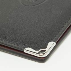Pre Owned Cartier Black Leather Must De Cartier Card Holder