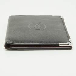 Pre Owned Cartier Black Leather Must De Cartier Card Holder