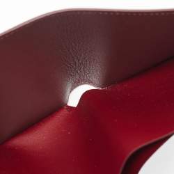 Pre Owned Cartier Maroon Leather Must De Cartier 6CC Bifold Wallet