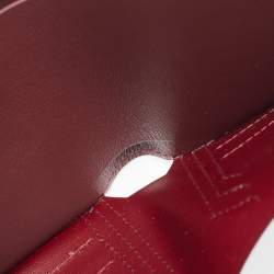 Pre Owned Cartier Maroon Leather Must De Cartier 6CC Bifold Wallet