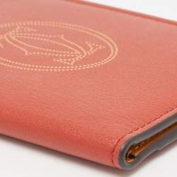 Cartier Maroon/Mustard Leather Must De Cartier Card Holder