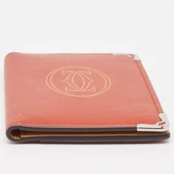Cartier Maroon/Mustard Leather Must De Cartier Card Holder