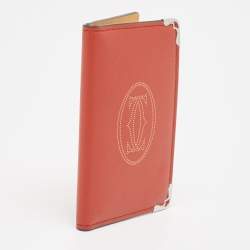 Cartier Maroon/Mustard Leather Must De Cartier Card Holder