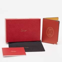 Cartier Maroon/Mustard Leather Must De Cartier Card Holder