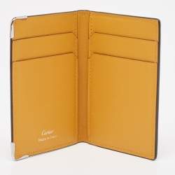 Cartier Maroon/Mustard Leather Must De Cartier Card Holder