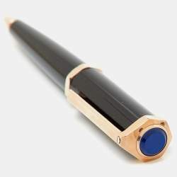 Cartier Santos Dumont Black Resin Gold Tone Ballpoint Pen