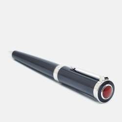 Pre Owned Cartier Art Deco Resin Silver Tone Black Ink Ballpoint Pen