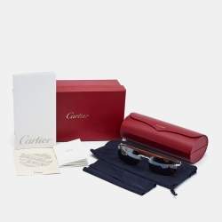 Cartier  C-Decor Bubina Wood Brown Silver Tone Sunglasses