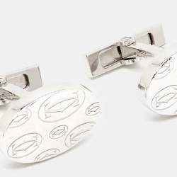 Cartier Double C de Cartier Strerling Silver Cufflinks