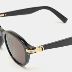Pre Owned Cartier Black/Gold CT0395S Round Sunglasses