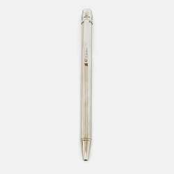 Pre Owned Cartier Santos De Cartier Textured Two Tone Ballpoint Pen