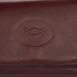 Pre Owned Cartier Burgundy Leather 6 Key Holder