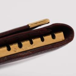 Pre Owned Cartier Burgundy Leather 6 Key Holder