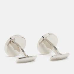 Pre Owned Cartier C De Cartier Blue Enamel Sterling Silver Cufflinks