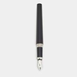 Pre Owned Cartier Art Deco Black Resin Red Cabochon Fountain Pen