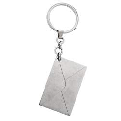Cartier Silver Tone Envelope Logo Keyring