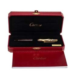 مملوكة مسبقًا Cartier Millesime Crocodile Leather Gold Plated Limited Edition Ballpoint Pen