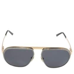 Cartier Brushed Metal/ Grey CT0035S Polarized Santos de Cartier Aviator Sunglasses