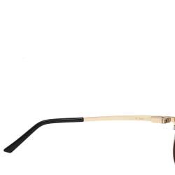 Cartier Brushed Metal/ Grey CT0035S Polarized Santos de Cartier Aviator Sunglasses