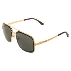 Cartier Brushed Titanium/ Grey Aviator Santos de Cartier Rectangular Sunglasses