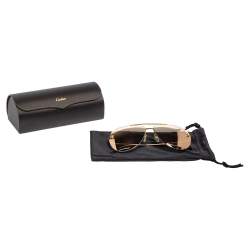 مملوكة مسبقًا Cartier Gold Panthere De Cartier Mirror Aviator Sunglasses
