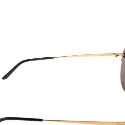 مملوكة مسبقًا Cartier Gold Panthere De Cartier Mirror Aviator Sunglasses