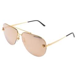 مملوكة مسبقًا Cartier Gold Panthere De Cartier Mirror Aviator Sunglasses