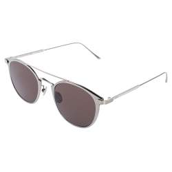Cartier Grey/Silver Tone Metal C De Cartier Mirror Sunglasses