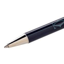Pre Owned Cartier Silver Tone Must De Cartier Black Ballpoint Pen