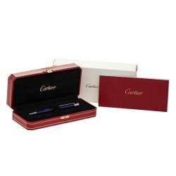 Pre Owned Cartier Silver Tone Must De Cartier Black Ballpoint Pen