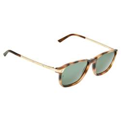Cartier Brown Havana/ Green Santos de Cartier Wayfarer Sunglasses