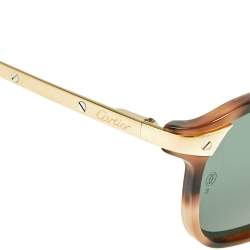 Cartier Brown Havana/ Green Santos de Cartier Wayfarer Sunglasses