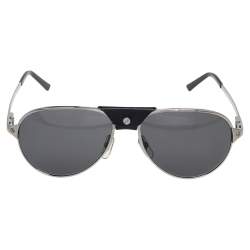 Cartier Black Acetate Santos de Cartier Polarized Aviator Sunglasses