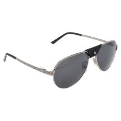 Cartier Black Acetate Santos de Cartier Polarized Aviator Sunglasses