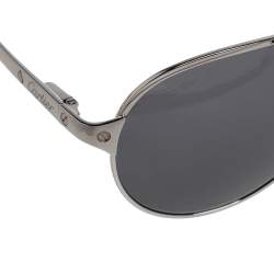 Cartier Black Acetate Santos de Cartier Polarized Aviator Sunglasses