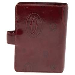 Pre Owned Cartier Burgundy Leather Happy Birthday Agenda Cover