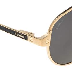 Pre Owned Cartier Black Santos de Cartier Aviator Sunglasses