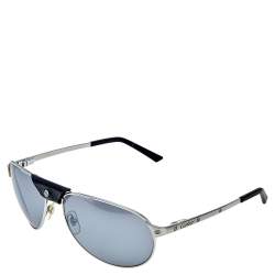 Cartier Brushed Ruthenium Tone/ Grey Santos Dumont Sunglasses