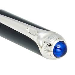 Pre Owned Cartier R De Cartier Black Composite Palladium Finish Ballpoint Pen