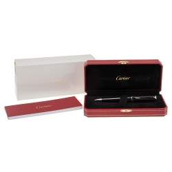 Pre Owned قلم حبر جاف كارتييه سانتوس - دومونت كومبوسيت أسود مطلي بلاديوم