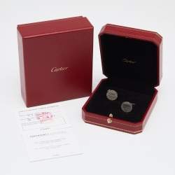 Cartier Water Resistant Decor Sterling Silver Round Cufflinks