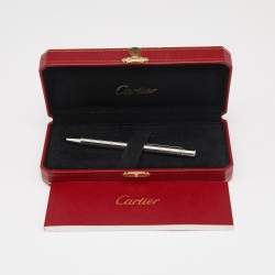 مملوكة مسبقًا Cartier Textured Silver Tone Metal Ballpoint Pen