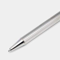 مملوكة مسبقًا Cartier Textured Silver Tone Metal Ballpoint Pen