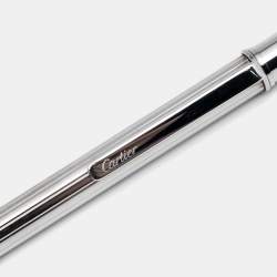 مملوكة مسبقًا Cartier Textured Silver Tone Metal Ballpoint Pen