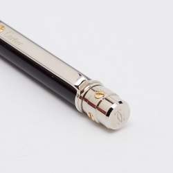 Pre Owned قلم حبر جاف كارتييه سانتوس دي كارتييه مطلي بالبلاديوم ورنيش أسود