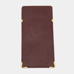 Pre Owned Cartier Maroon Leather Must de Cartier Sunglasses Case
