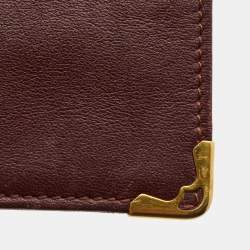 Pre Owned Cartier Maroon Leather Must de Cartier Sunglasses Case