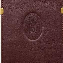 Pre Owned Cartier Maroon Leather Must de Cartier Sunglasses Case